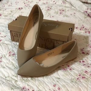Tan/Nude Pointy Toe Flat Shoes Ballerina